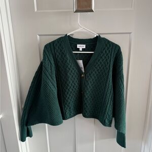 Elegant Forest Green Cardigan Sweater